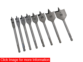 8pc Wood Flat Bit Set
