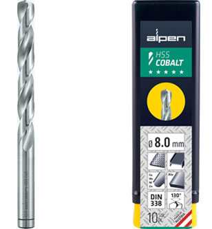 0mm Alpen 20202000100 Morse Taper Shank Drills Hss Din 345 Rn 20 