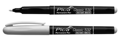 Pica Permanent Pen / White / Fine BL